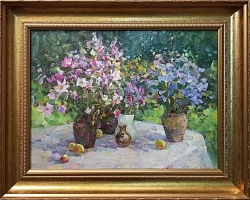 Картина. Татьяна Поплавская. Цветы лета. Картон, масло. 30х40 см. Авторская живопись. 