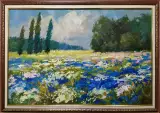 Картина. Александр Филиппов Цветущие поля июля холст, масло, 40х60 см, габ. 48х68 см. Авторская живопись.