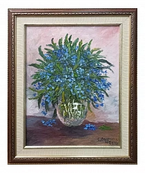 Картина. Стефан Домусчи. Подснежник. Холст, масло. 40х30 см. Авторская живопись.
