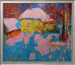 Картина. Юрий Болотов. Розовый вечер. Холст, масло. 70х80 см. Авторская живопись. 