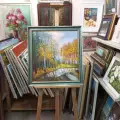 Картина. Стефан Домусчи. Осень. Холст, картон, масло. 54х48 см. Авторская живопись.