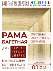 Багетная рама 20x50 для картин и зеркал, ширина - 8,1 см, классическая, пластиковая, с креплением, 142-11