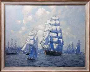 Гобелен в раме. Армада. 81х101 см