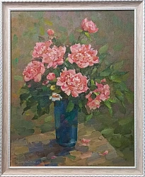 Картина. Татьяна Поплавская. Пионы. Холст, масло. 50х40 см. Авторская живопись. 