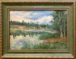 Картина. Лолита Серебрянская-Симонян Розовый закат, холст, масло, 20х30 см. Авторская живопись.