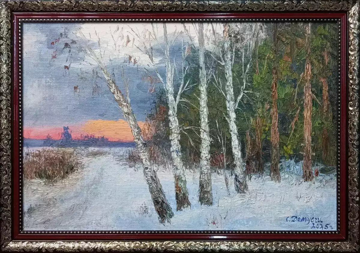 Картина. Стефан Домусчи.Окраина Борисоглебска. Холст, картон, масло. 40х60 см. Авторская живопись.