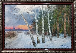 Картина. Стефан Домусчи.Окраина Борисоглебска. Холст, картон, масло. 40х60 см. Авторская живопись. 
