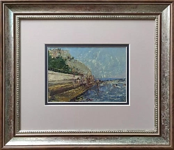 Картина. Иван Бондарев "Крым", картон, масло, 12х17,5 см. Авторская живопись.