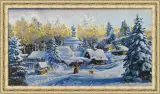 Гобелен в раме. Крещение. 42х69 см, 719-14