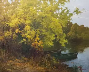 Картина. Виктор Довбенко. Осенний день. Холст, масло. 65х80 см. Авторская живопись.
