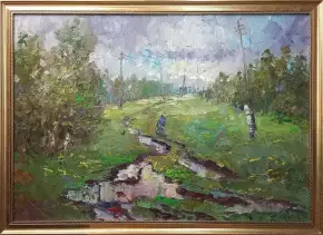 Картина. Александр Филиппов. Прошел весенний дождик. Холст, масло. 60х85 см. Авторская живопись.