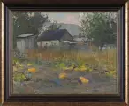 Картина. Евгений Щеглов Тыквы, картон, масло, 39х50 см. Авторская живопись.
