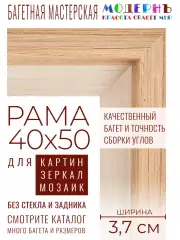 Рама багетная 40x50 для картин и зеркал - 3,7 см, классическая, пластиковая, с креплением, М-16-2