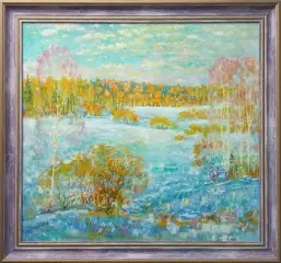 Картина. Сулеков Юрий. Март, оргалит, масло, 61х64. Авторская живопись.