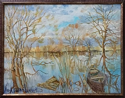 Картина. Александр Давыдов. Большая вода. Холст, масло. 40х50см. Авторская живопись. 