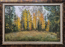 Картина. Стефан Домусчи. Осень. Холст, картон, масло. 33х49см. Авторская живопись. 