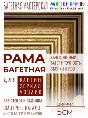 Багетная рама 60x80 для картин и зеркал, ширина - 5,7 см, классическая, пластиковая, с креплением, 718-11