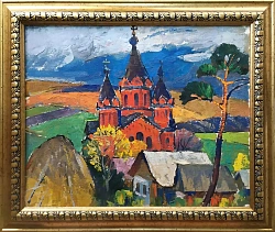Картина. Василий Лосев "Задонск", картон, масло, 41х50 см. Авторская живопись.