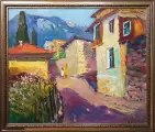 Картина. Александр Филиппов. Солнечная улочка Гурзуфа. Холст, масло. 50х60 см. Авторская живопись.