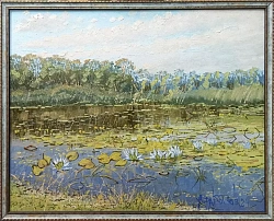 Картина. Александр Давыдов. На р.Воронеж. Холст, масло. 40х50см. Авторская живопись.