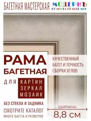 Рама багетная А2 - 420x594 для картин и зеркал, бронзовая - 8,8 см, классическая, пластиковая, с креплением, 706-28