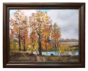 Картина. Стефан Домусчи. Осень в Большой Грибановке. Холст, масло. 60х80 см. Авторская живопись.