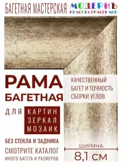 Багетная рама 80x115 для картин и зеркал, ширина - 8,1 см, классическая, пластиковая, с креплением, 142-19