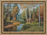 Гобелен в раме. В краю березового ситца. 42х57 см, 719-80