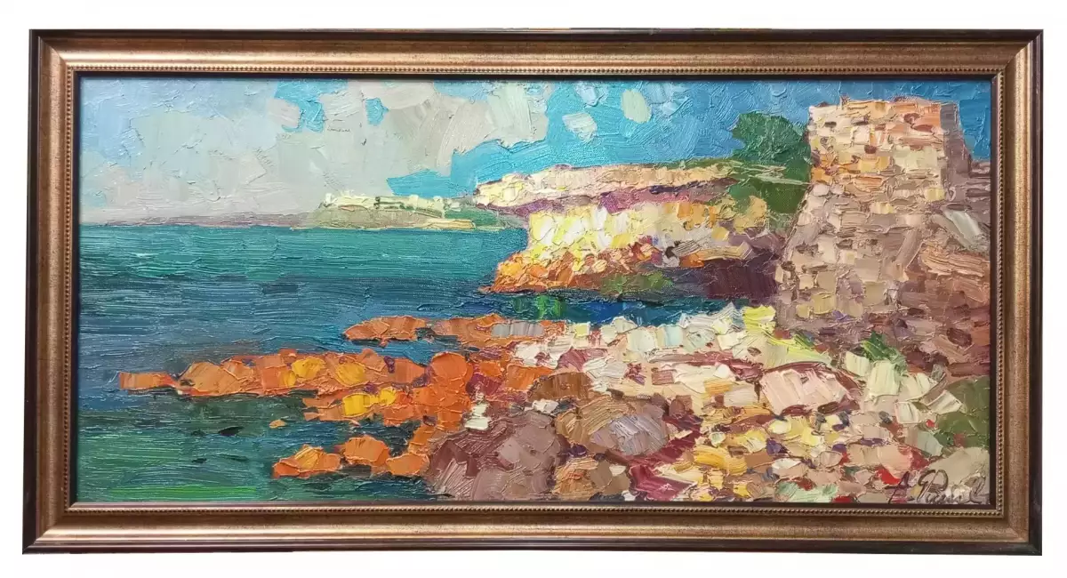 Картина. Александр Филиппов. Солнечные камни Херсона. Холст, масло. 40х85 см. Авторская живопись.