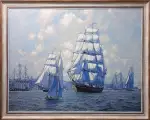Гобелен в раме. Армада. 81х101 см