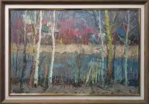 Картина. Юрий Болотов Затаённое дыхание весны, холст, масло, 40х60. Авторская живопись
