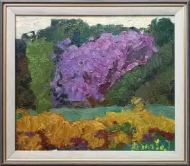 Картина. Юрий Болотов. Сиреневый рай. Холст, масло. 30х35 см. Авторская живопись