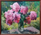 Картина. Евгений Федорищев Пионы I, холст, масло, 55х65 см. Авторская живопись.