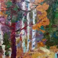 Картина. Юрий Болотов Задумчивая осень холст, масло 40х50 см. Авторская живопись.