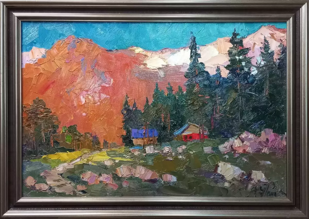 Картина. Александр Филиппов. Под ярким солнцем Архыз. Холст, масло. 40х60 см. Авторская живопись.