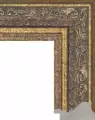 Рама багетная 50x70 для картин и зеркал, золотая - 6,5 см, классическая, пластиковая, с креплением, 174-358