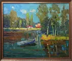 Картина. Александр Филиппов. Тихое озерцо. Холст, масло. 50х60 см. Авторская живопись.