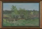 Картина. Евгений Щеглов Серый день. Апрель, картон, масло 40х60 см. Авторская живопись.