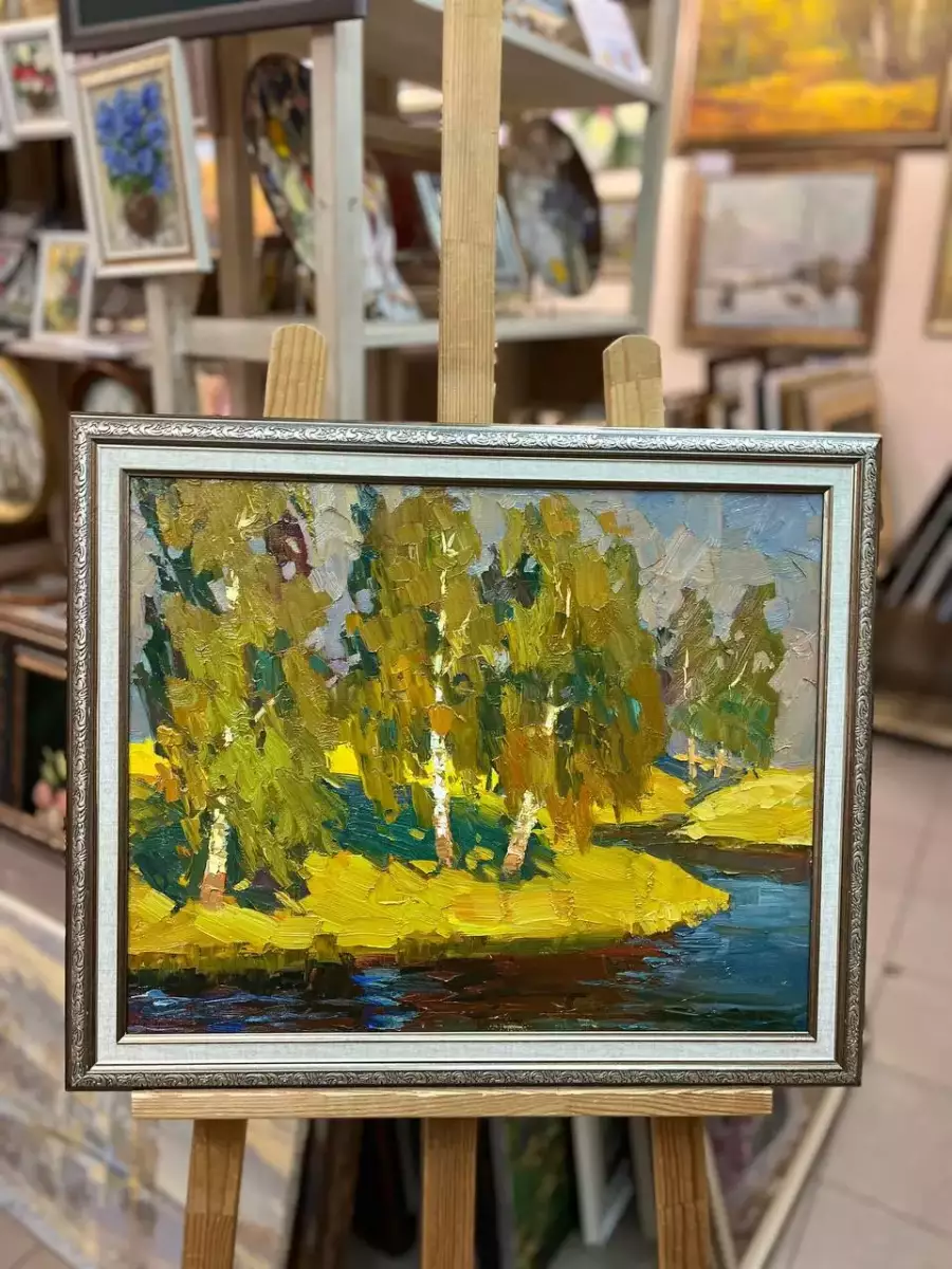 Картина. Александр Филиппов Вечерние березки холст, масло, 40х50 см. Авторская живопись.