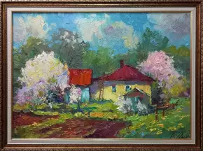 Картина. Александр Филиппов Бурное цветение, холст, масло, 50х70 см. Авторская живопись.