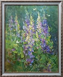 Картина. Татьяна Поплавская. Цветы. Картон, масло. 50х38 см. Авторская живопись. 
