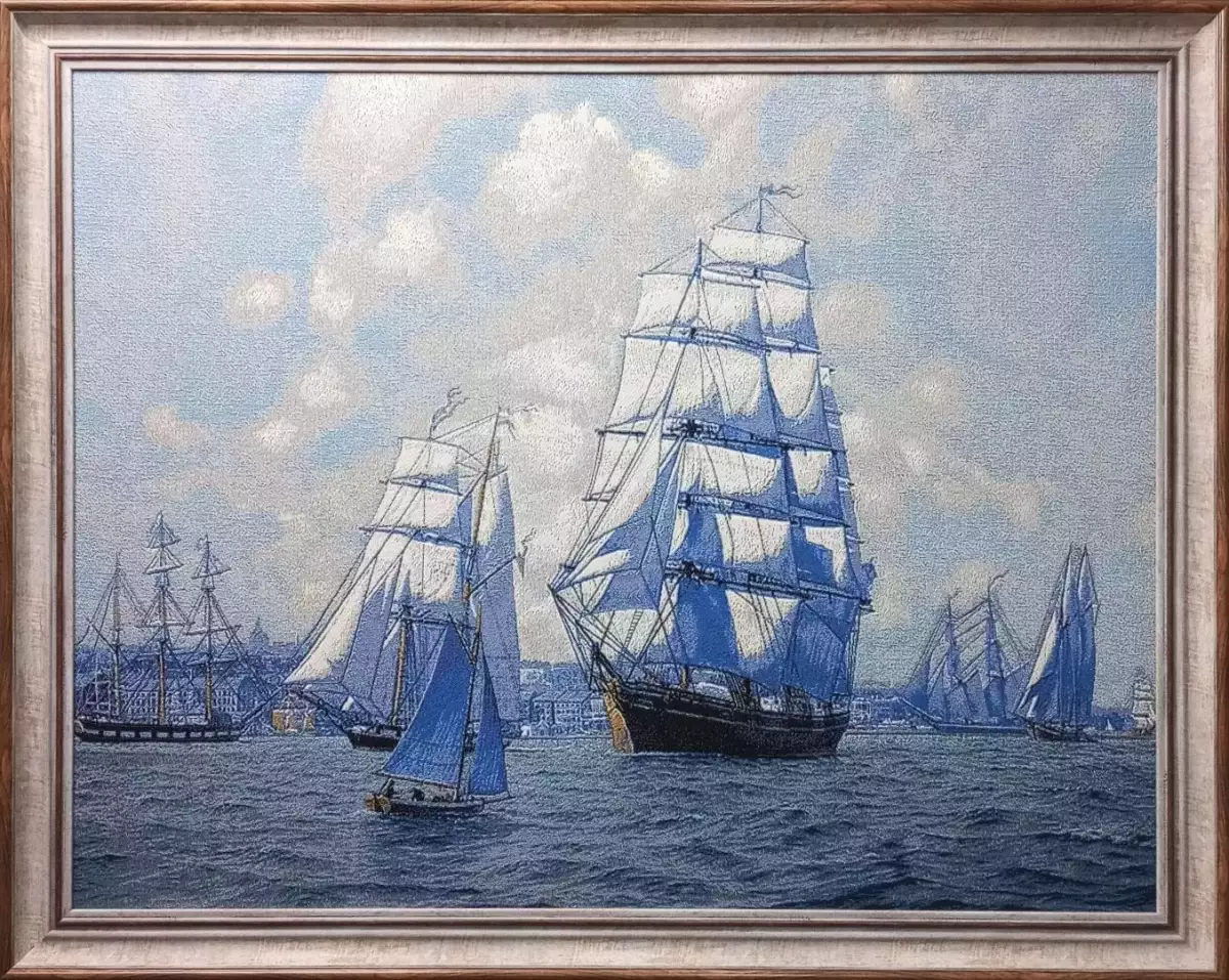 Гобелен в раме. Армада. 81х101 см