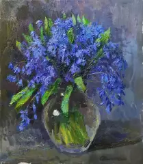 Картина. Светлана Володина Пролески холст, масло, 35х30 см. Авторская живопись.