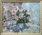 Картина. Инна Москалева. Розы. Холст, картон, масло. 40х50 см. Авторская живопись.
