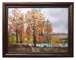 Картина. Стефан Домусчи. Осень в Большой Грибановке. Холст, масло. 60х80 см. Авторская живопись.