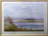 Картина. Виктория Винокурова Розовый вечер, бумага, акварель, 50х70 см. Авторская живопись.