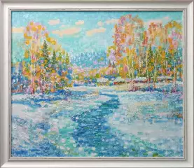 Картина. Сулеков Юрий Апрель, оргалит, масло, 61х72. Авторская живопись.