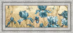 Гобелен в раме. Ирисы. 30х60 см