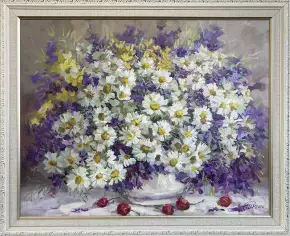 Картина. Никколова И.А. Июльский букет. Холст, масло. 40х50 см. Авторская живопись.
