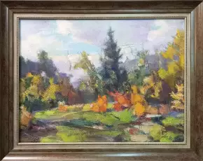 Картина. Максим Аникандров Начало осени, холст, масло, 30х40 см. Авторская живопись.